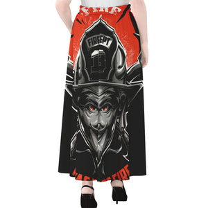 Firefighter Devil Print Chiffon Maxi Skirt