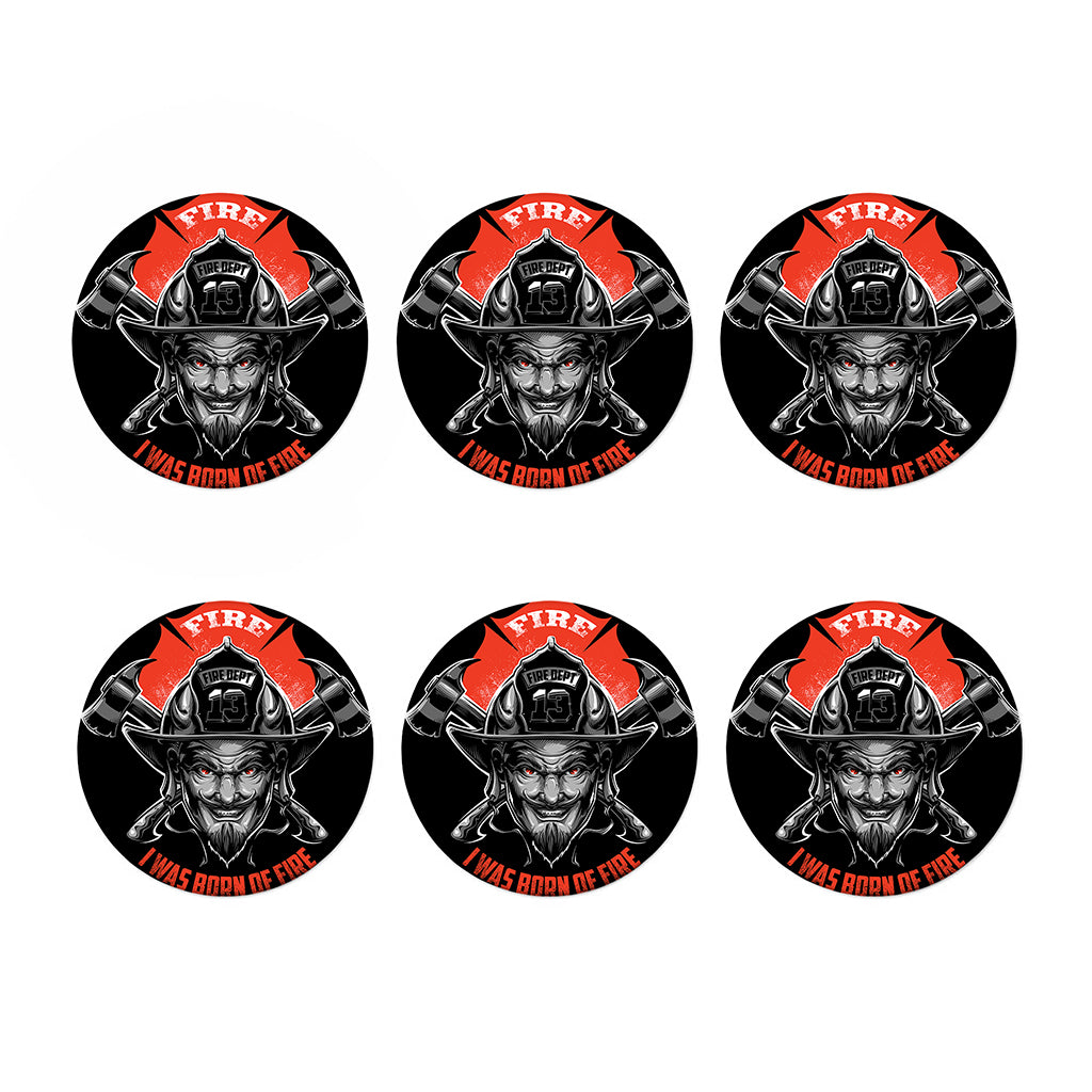 Firefighter Devil Print Coaster Set