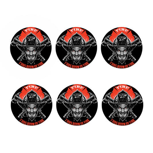 Firefighter Devil Print Coaster Set