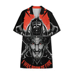 Firefighter Devil Print Cotton Hawaiian Shirt