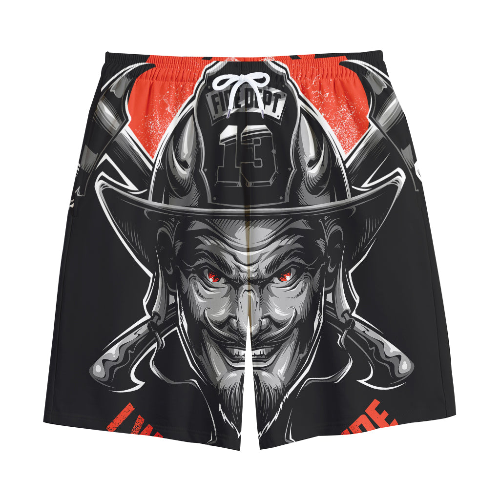 Firefighter Devil Print Cotton Shorts