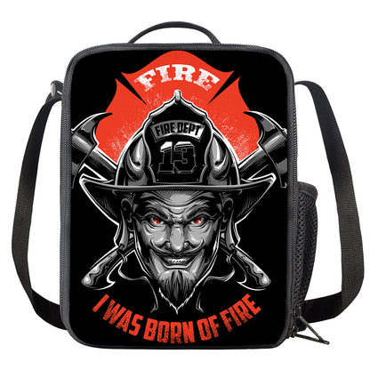 Firefighter Devil Print Crossbody Lunch Bag