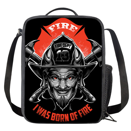 Firefighter Devil Print Crossbody Lunch Bag