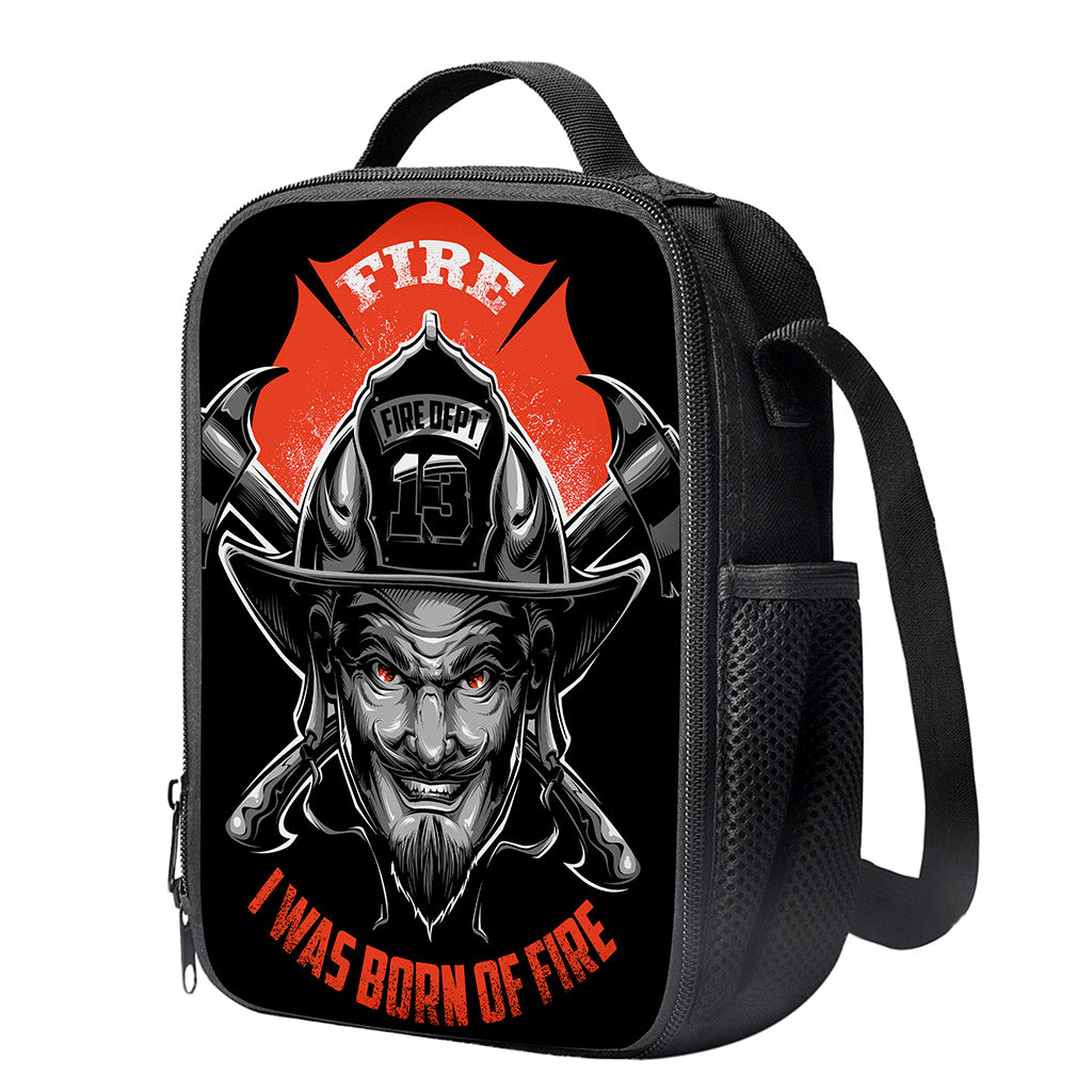 Firefighter Devil Print Crossbody Lunch Bag