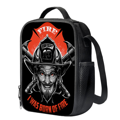 Firefighter Devil Print Crossbody Lunch Bag