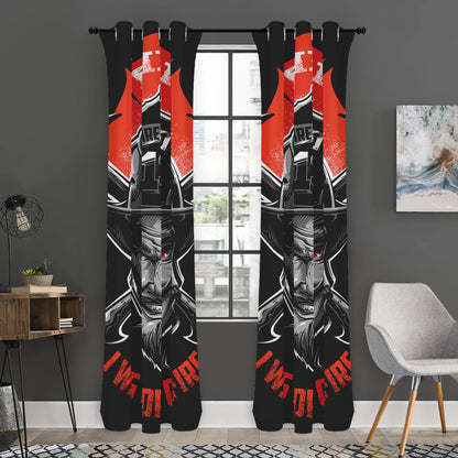 Firefighter Devil Print Curtain