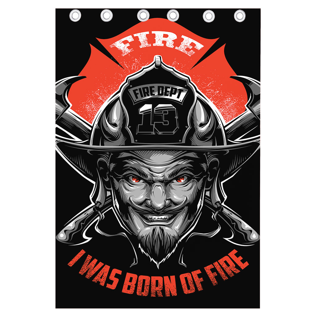 Firefighter Devil Print Curtain