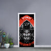 Firefighter Devil Print Door Sticker