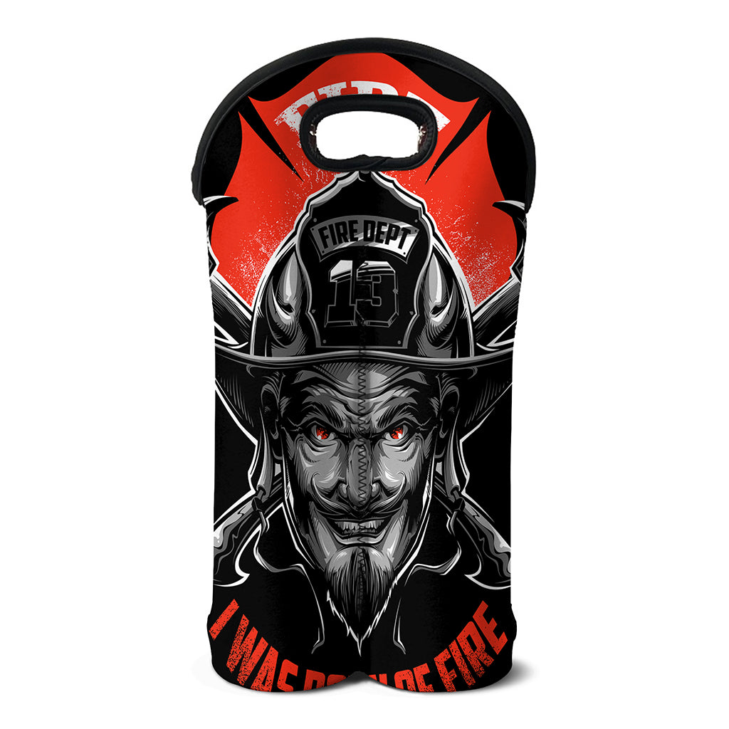 Firefighter Devil Print Double Neoprene Wine Tote