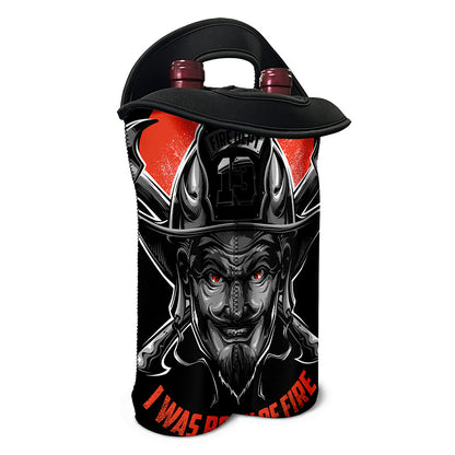 Firefighter Devil Print Double Neoprene Wine Tote