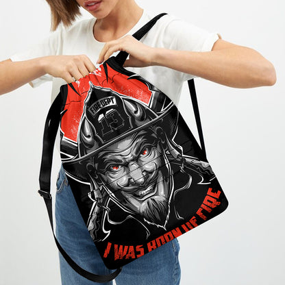 Firefighter Devil Print Drawstring Backpack