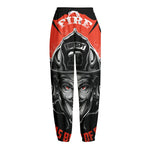 Firefighter Devil Print Fleece Lined Knit Pants