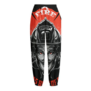 Firefighter Devil Print Fleece Lined Knit Pants