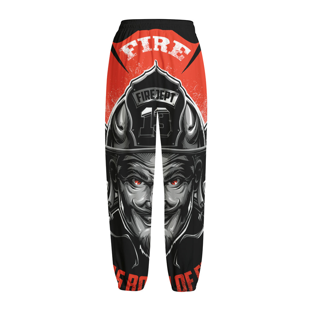 Firefighter Devil Print Fleece Lined Knit Pants