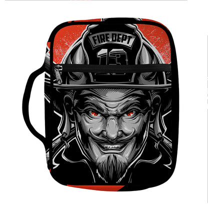 Firefighter Devil Print Front Pocket Bible Bag