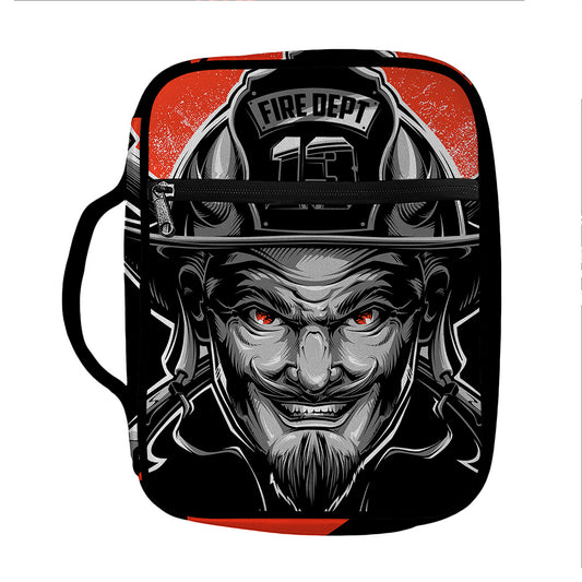 Firefighter Devil Print Front Pocket Bible Bag