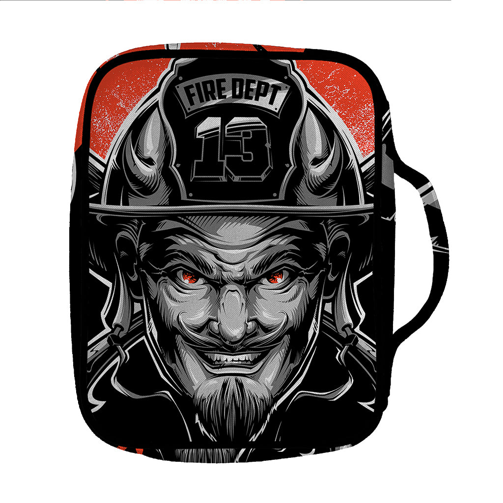 Firefighter Devil Print Front Pocket Bible Bag