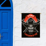 Firefighter Devil Print Garden Flag