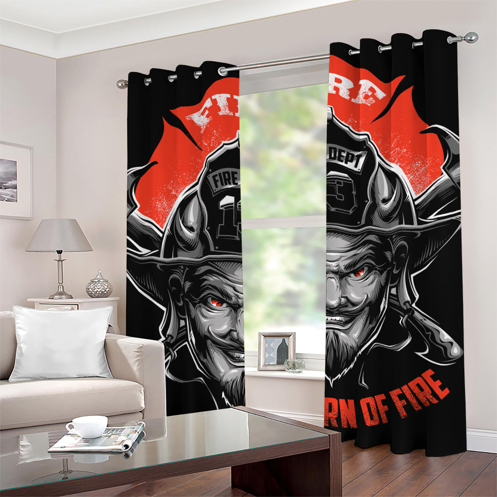 Firefighter Devil Print Grommet Curtains