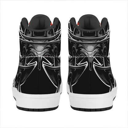 Firefighter Devil Print High Top Leather Sneakers