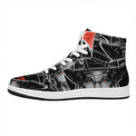 Firefighter Devil Print High Top Leather Sneakers