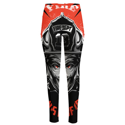 Firefighter Devil Print High-Waisted Pocket Leggings