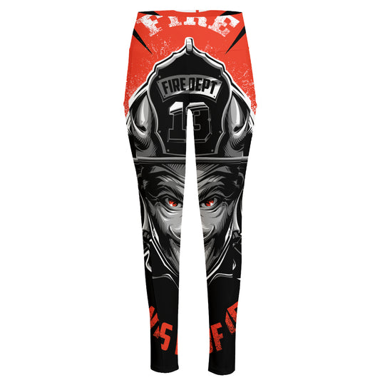Firefighter Devil Print High-Waisted Pocket Leggings