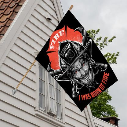 Firefighter Devil Print House Flag
