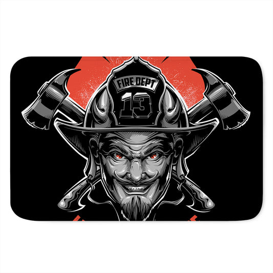 Firefighter Devil Print Indoor Door Mat