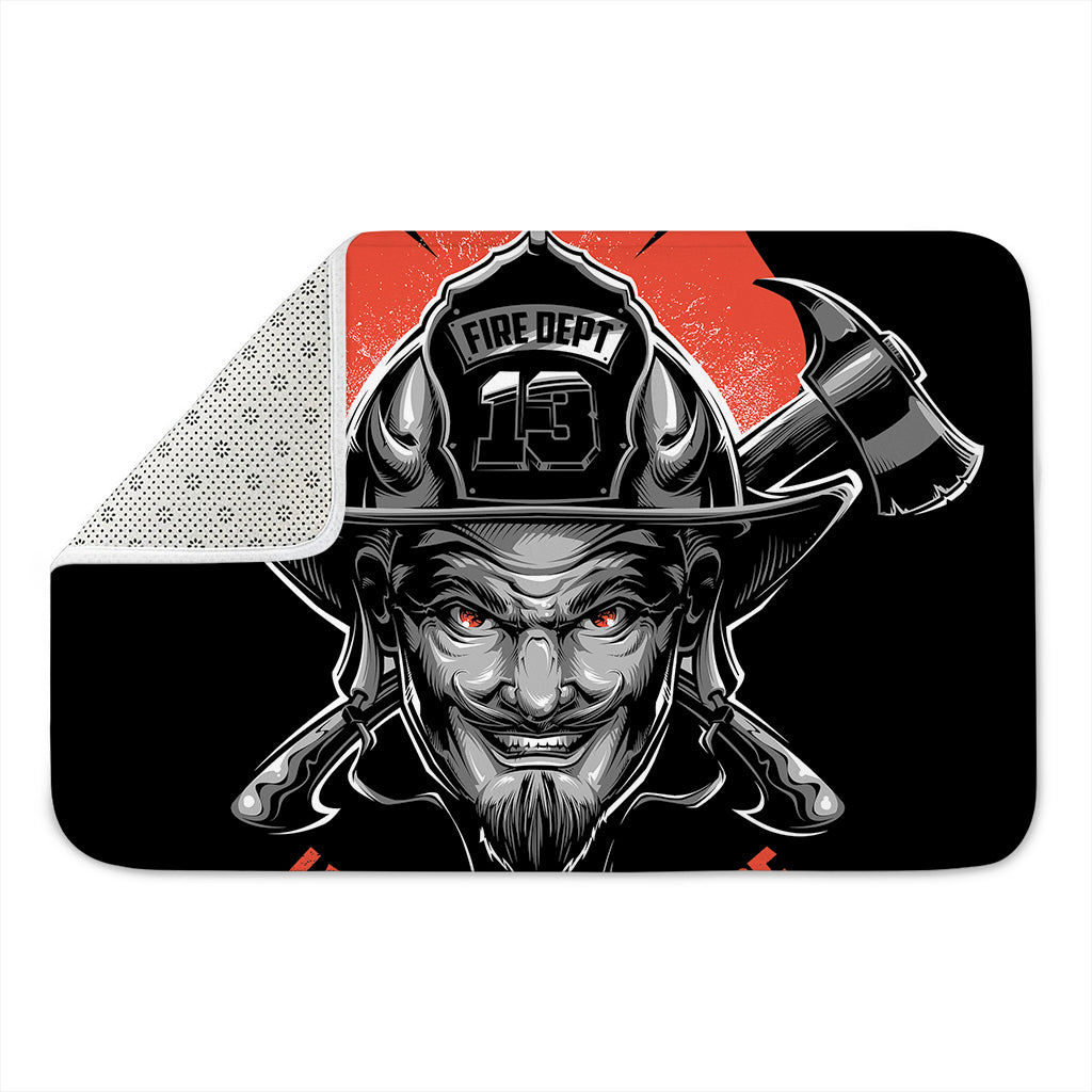 Firefighter Devil Print Indoor Door Mat