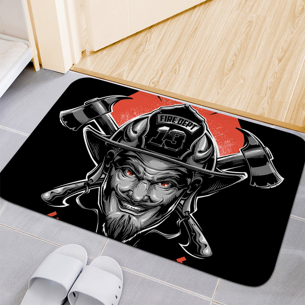 Firefighter Devil Print Indoor Door Mat