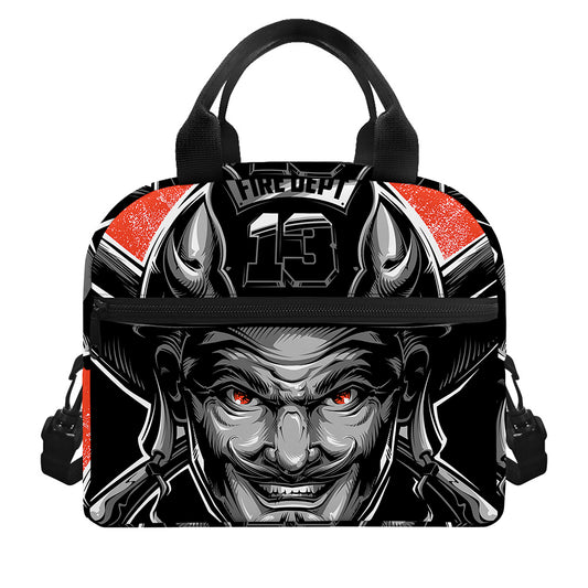 Firefighter Devil Print Insulated Lunch Bag
