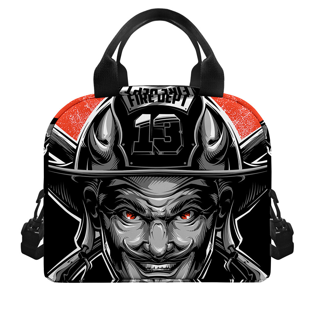 Firefighter Devil Print Insulated Lunch Bag