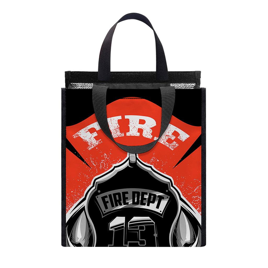 Firefighter Devil Print Insulated Lunch Tote