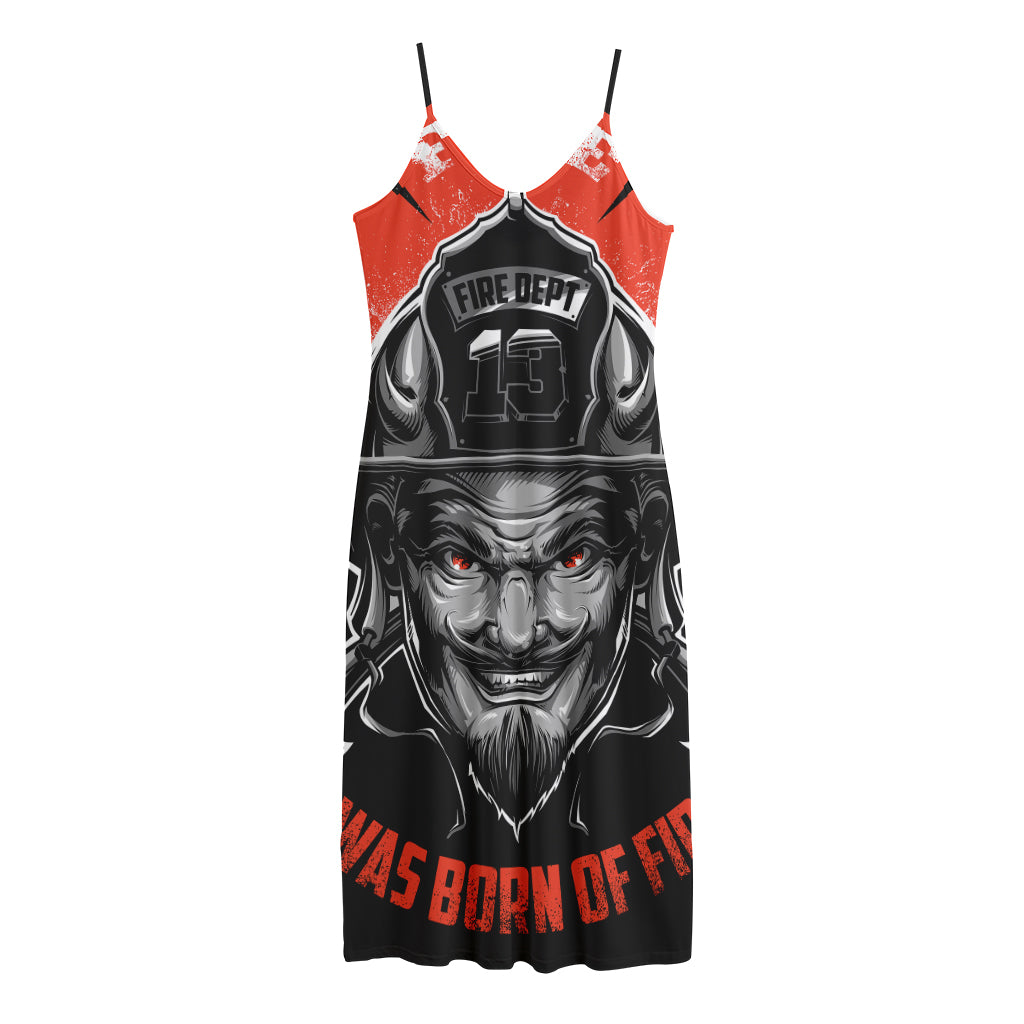 Firefighter Devil Print Jersey Midi Cami Dress
