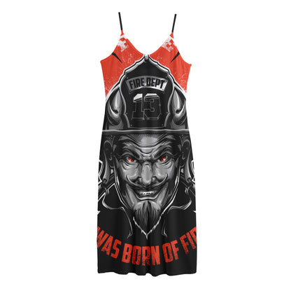 Firefighter Devil Print Jersey Midi Cami Dress