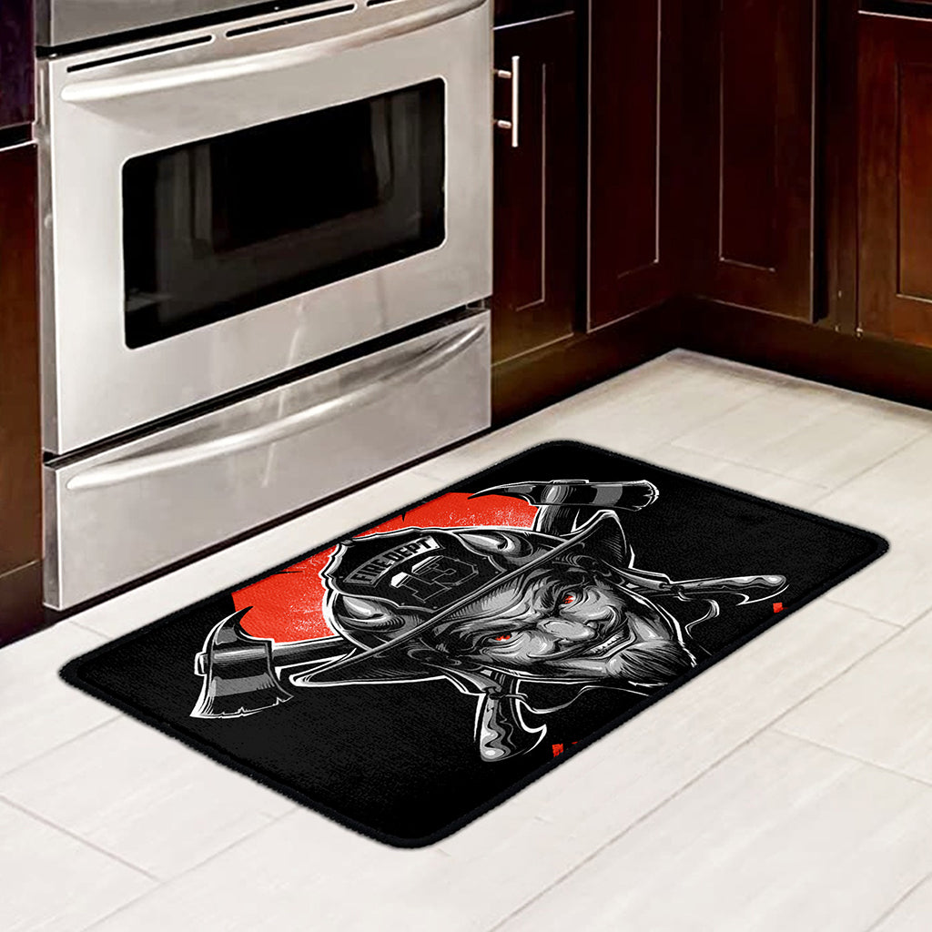 Firefighter Devil Print Kitchen Mat