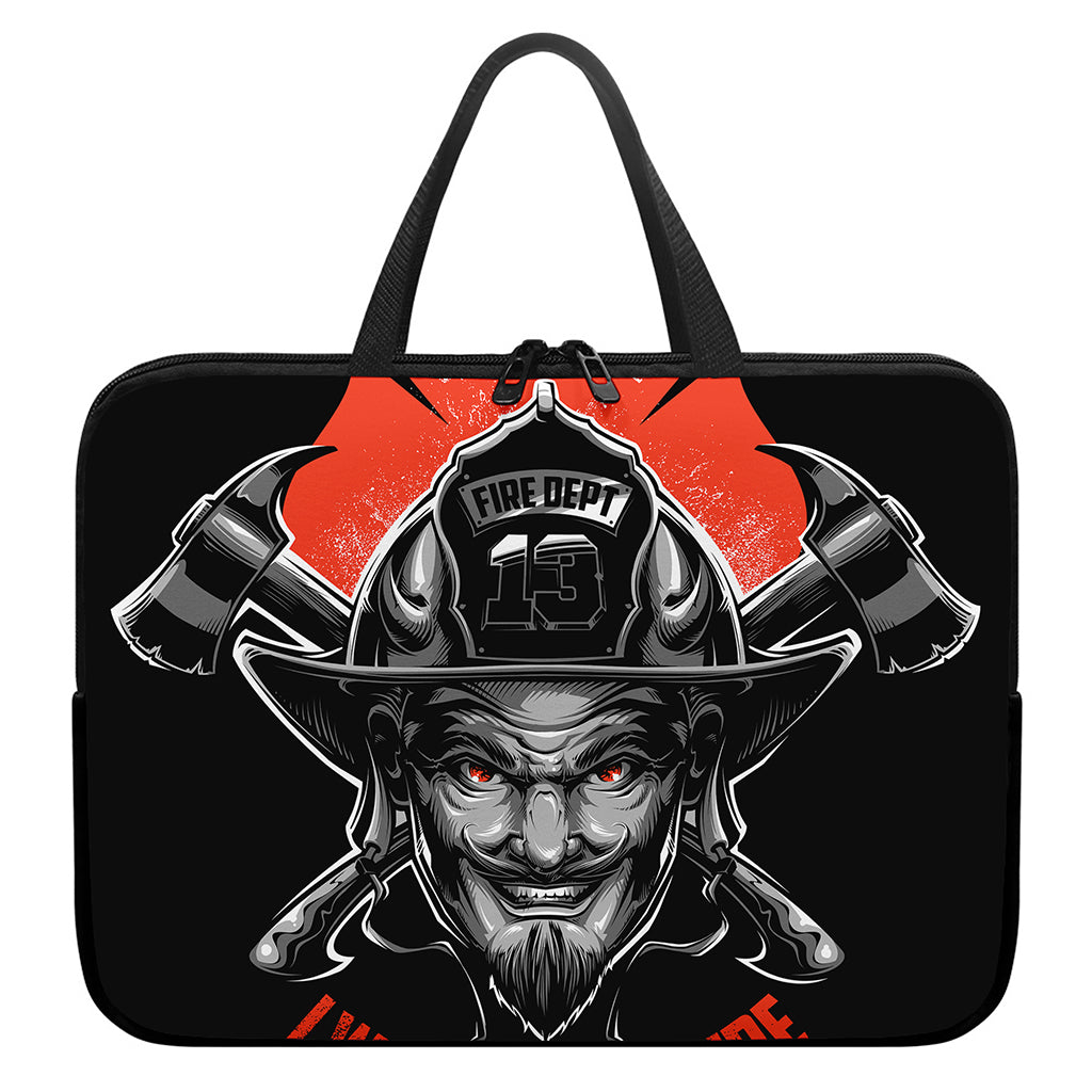 Firefighter Devil Print Laptop Sleeve With Handle