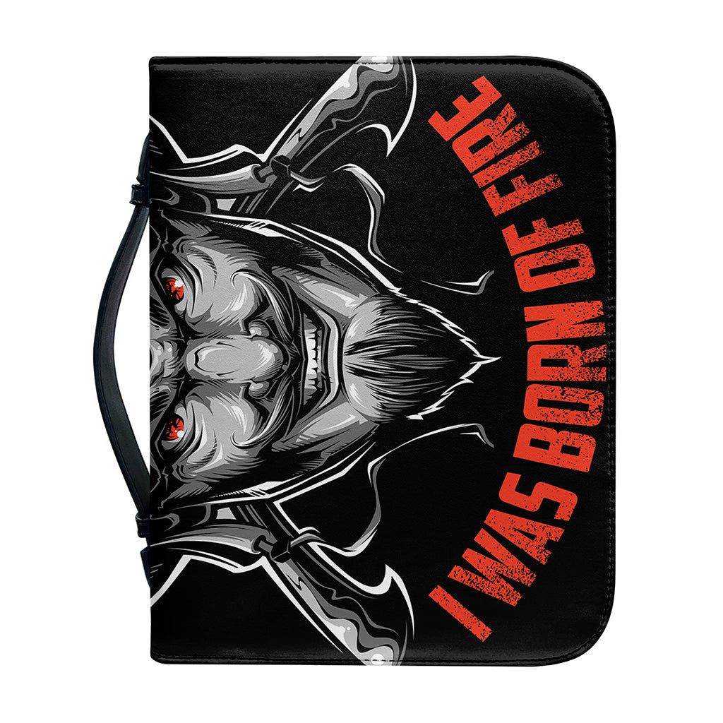 Firefighter Devil Print Leather Bible Cover
