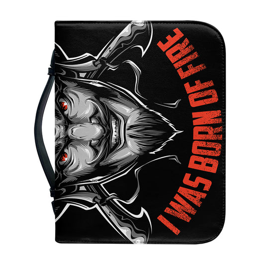 Firefighter Devil Print Leather Bible Cover