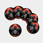 Firefighter Devil Print Leather Coaster Set