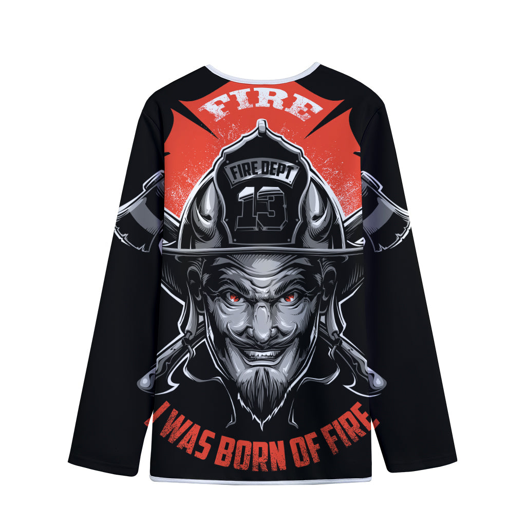 Firefighter Devil Print Long Sleeve Short Coat