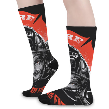 Firefighter Devil Print Long Socks