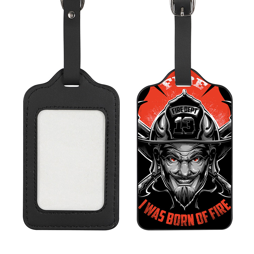 Firefighter Devil Print Luggage Tag