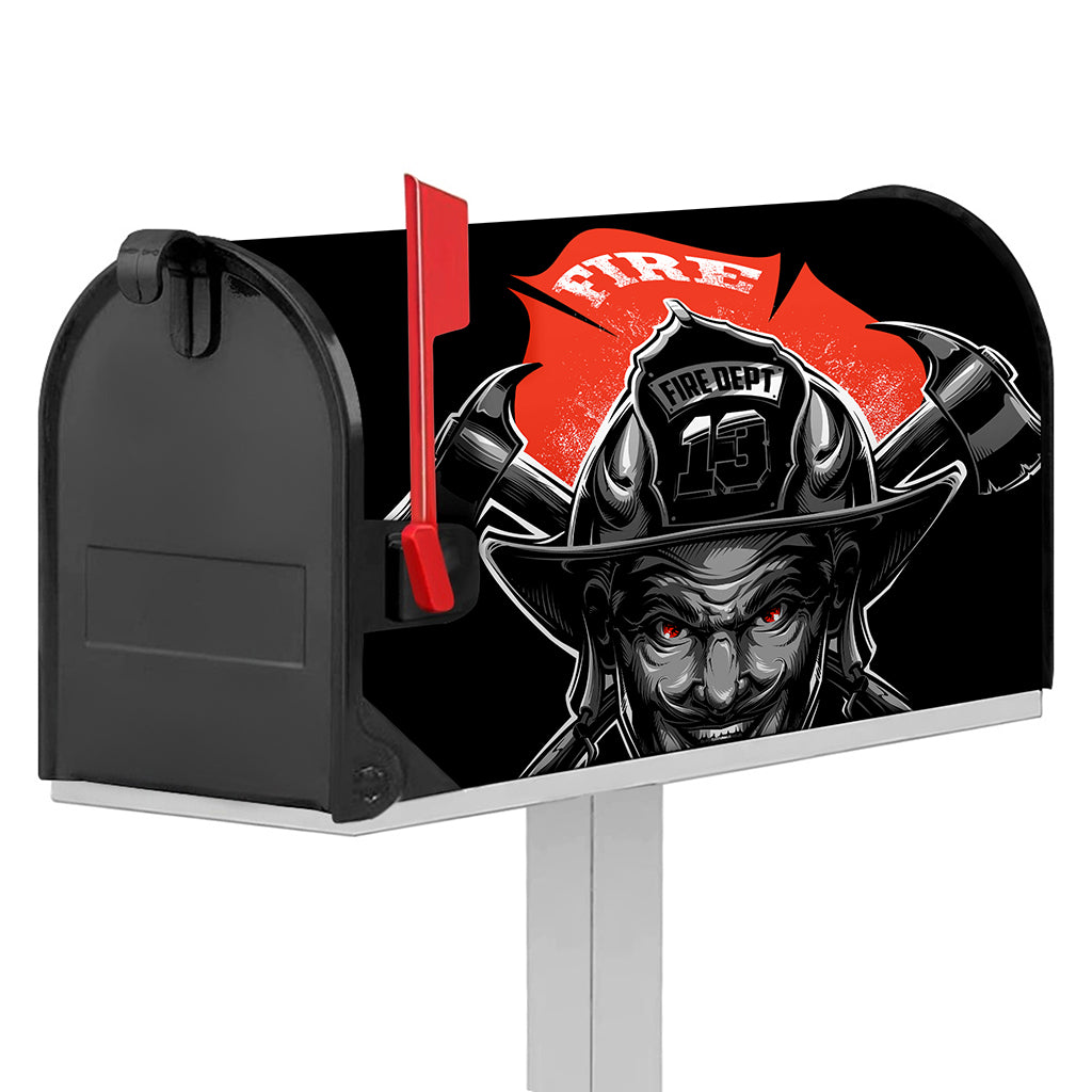 Firefighter Devil Print Mailbox Cover