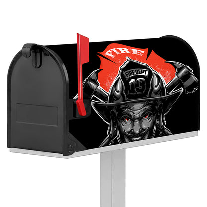 Firefighter Devil Print Mailbox Cover
