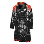 Firefighter Devil Print Men's Bathrobe