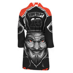 Firefighter Devil Print Men's Bathrobe