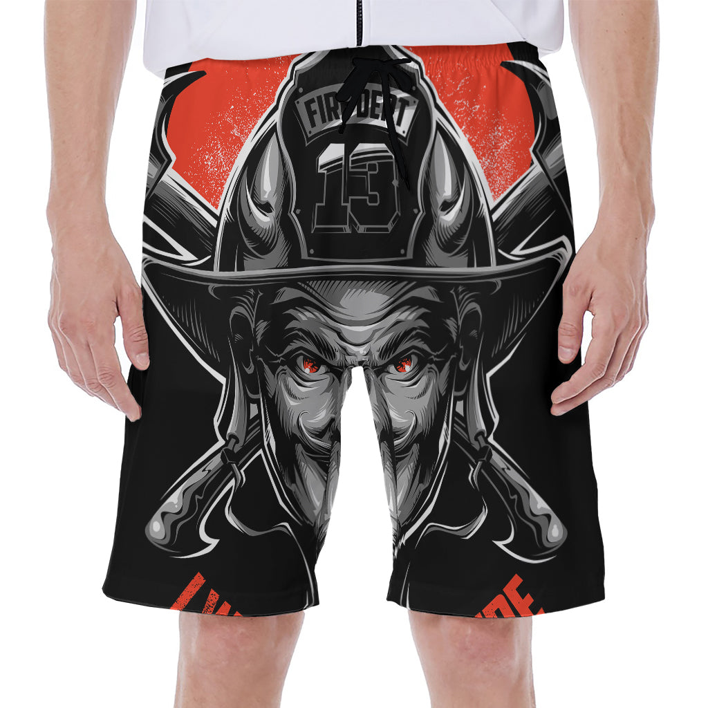 Firefighter Devil Print Men's Beach Shorts