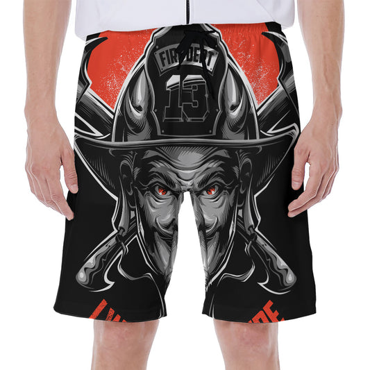 Firefighter Devil Print Men's Beach Shorts